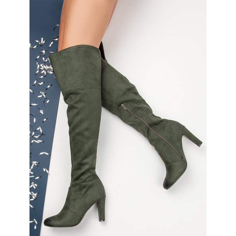 VINCEZA högklackade stövlar grön 2