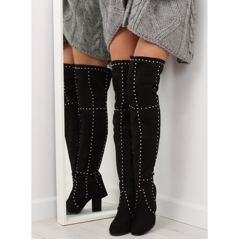 Svarta högklackade stövlar NC221 Svart 1