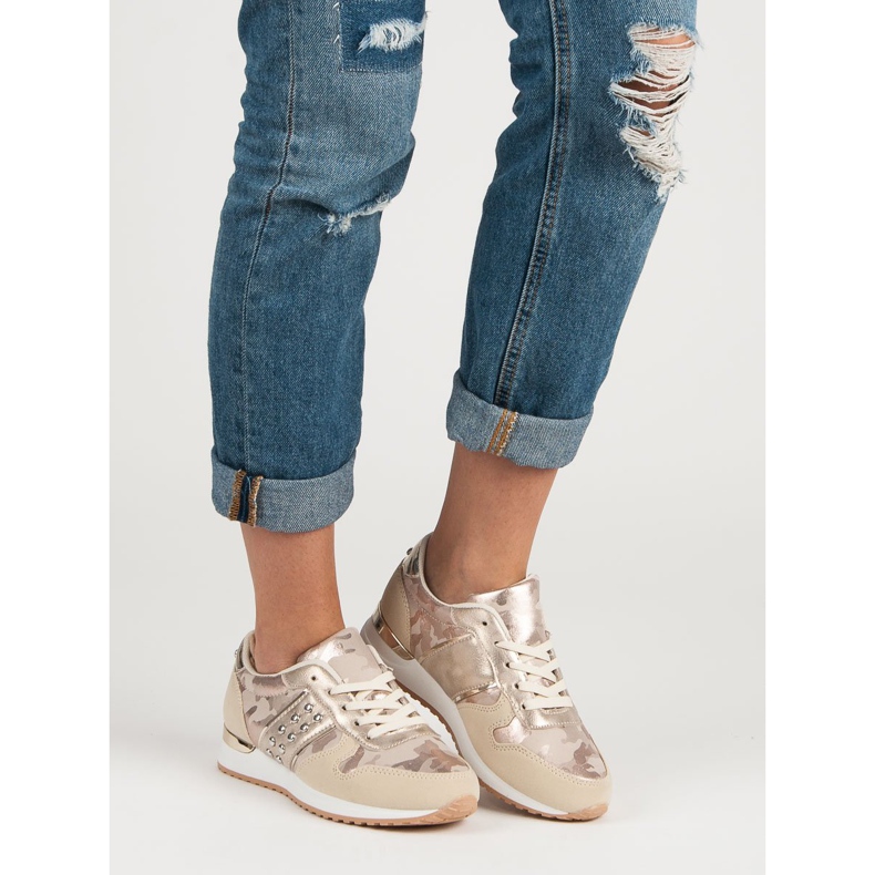 Trendiga sportskor gul rosa 1