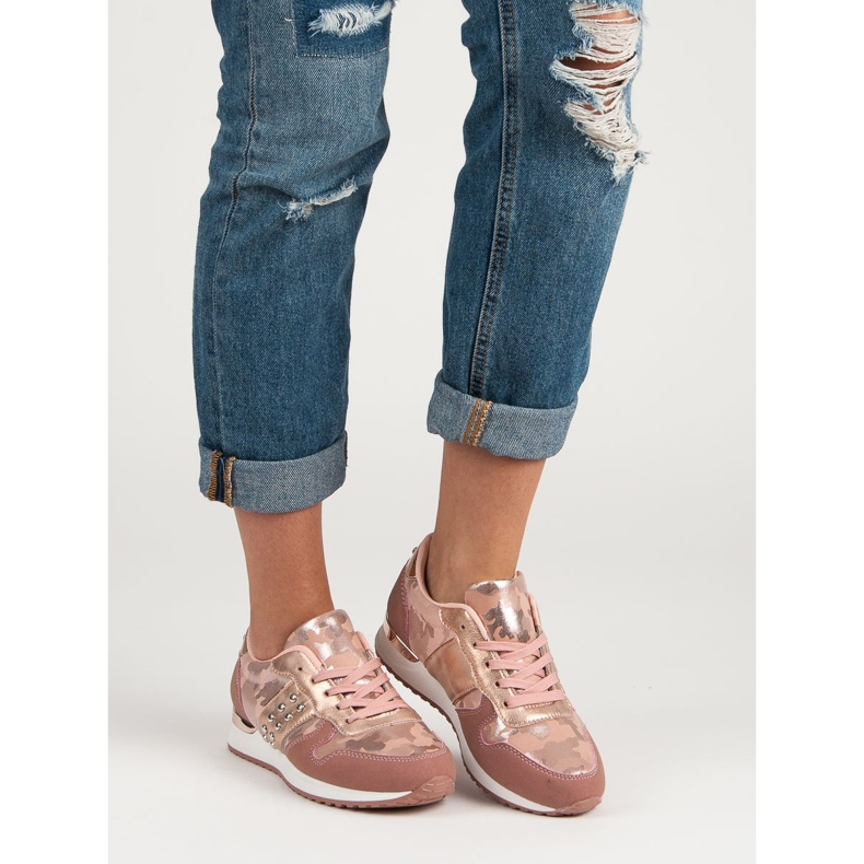 Trendiga sportskor gul rosa 2