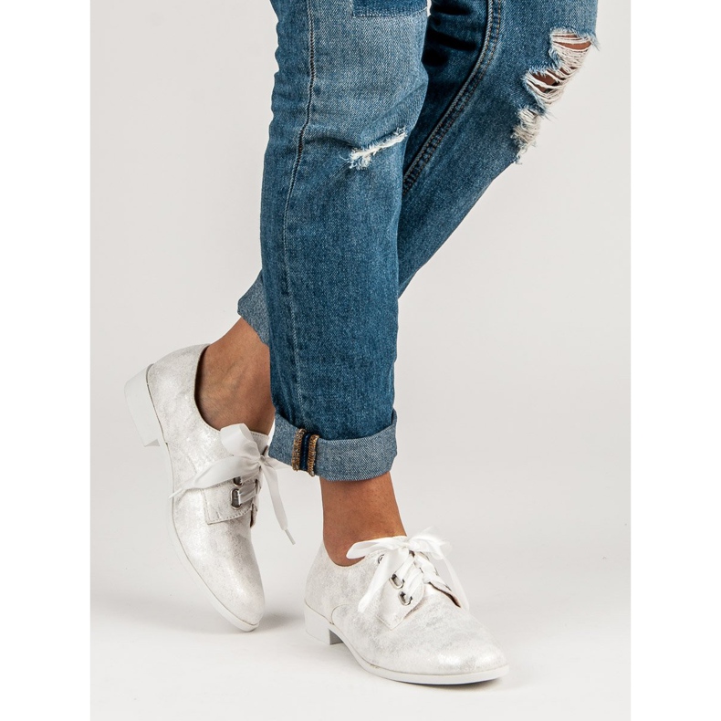 Juliet Knutna brogues vit grå 2