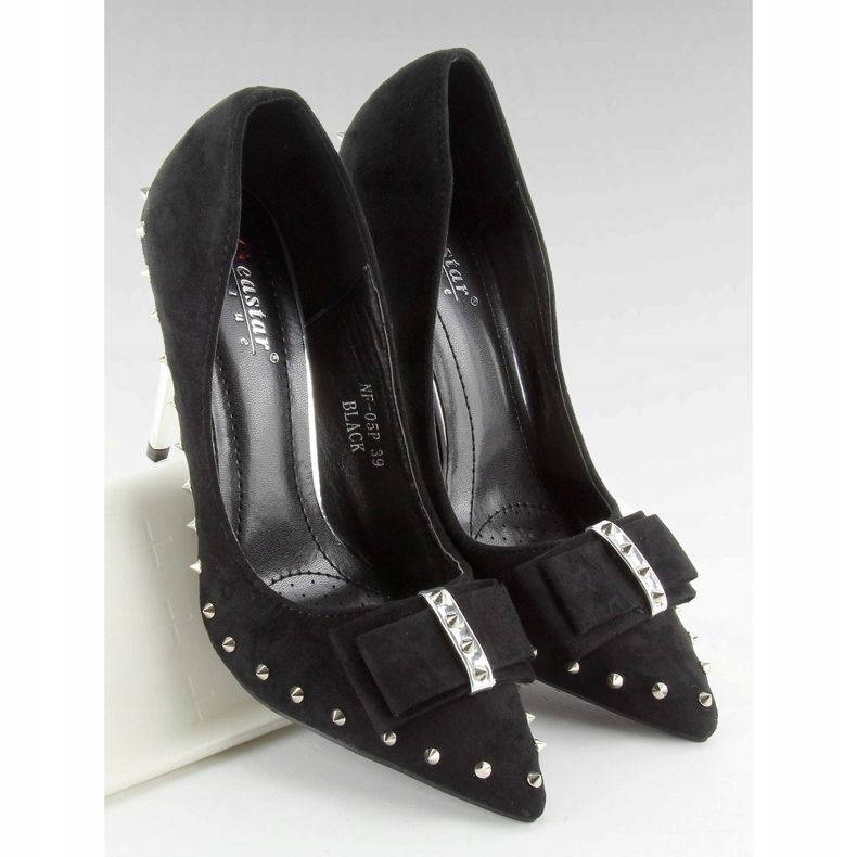 Svart nf-05p Svarta stift med dubbar och rosett 2