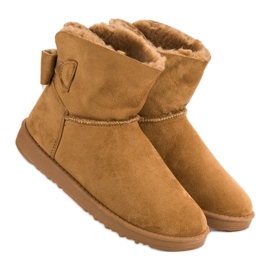 Kamel Mukluki med en rosett brun 1