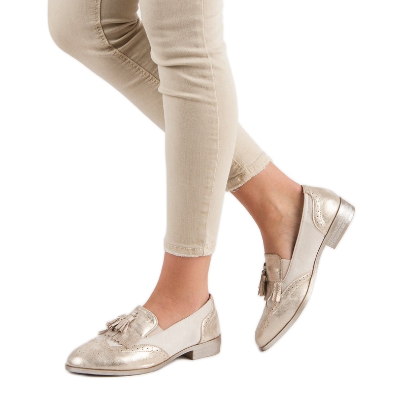 Tina&Co Loafers med fransar gul 2