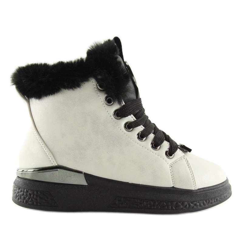 Svarta isolerade sneakers F506 vita 1