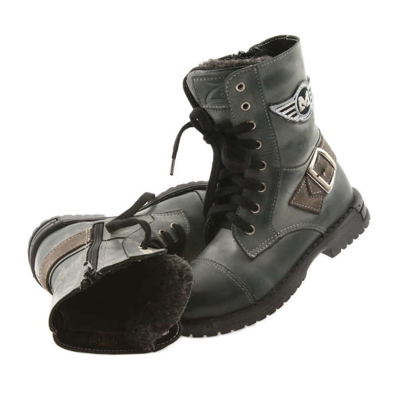 Grå Zarro 933 grå stövlar för barn mångfärgad 4