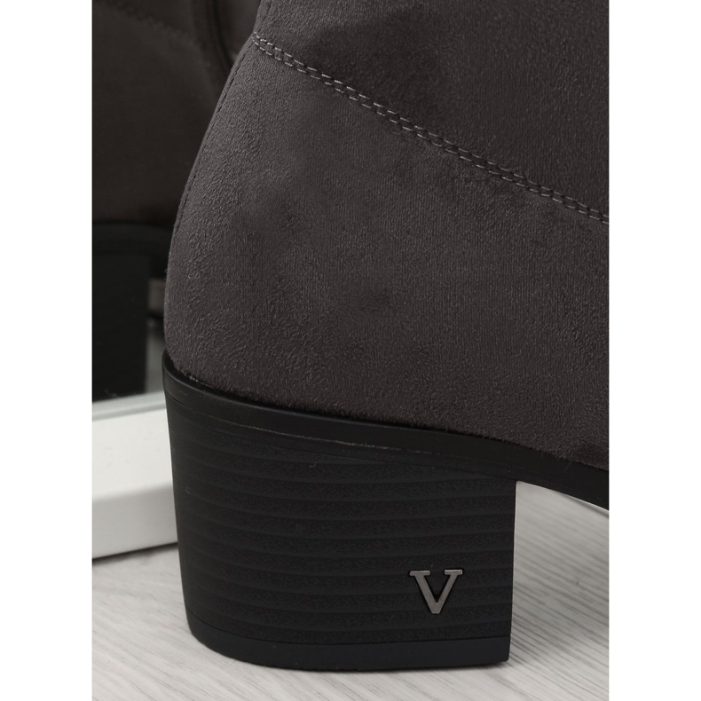 Grå Over-boots höga klackar BH131-HB Grå 2