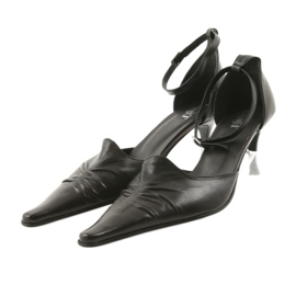 Svart läder damsandaler Eksbut 644 4