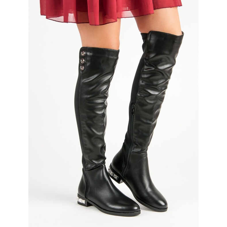 Super Me Svarta stövlar över knäet 1