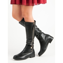 Super Me Svarta stövlar med dragkedja 1