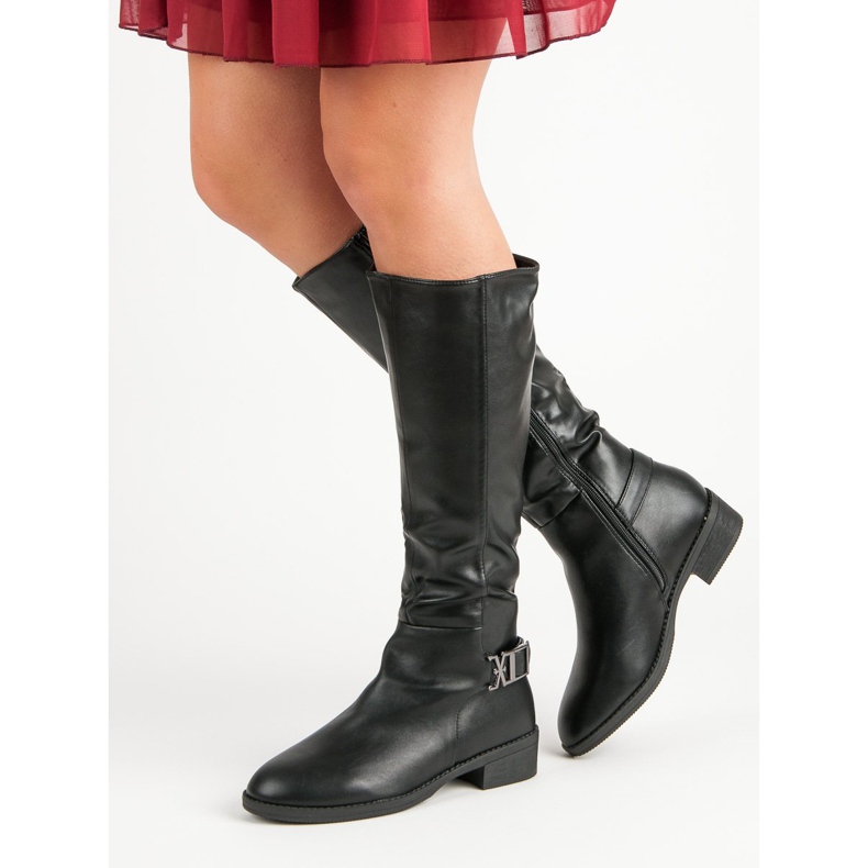 Super Me Klassiska knähöga stövlar svart 2