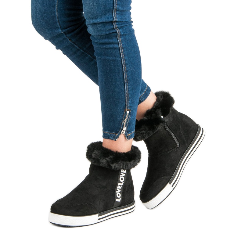 Ideal Shoes Isolerade höga sneakers svart 2