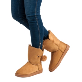 Mukluki med fårskinnsrock brun 1