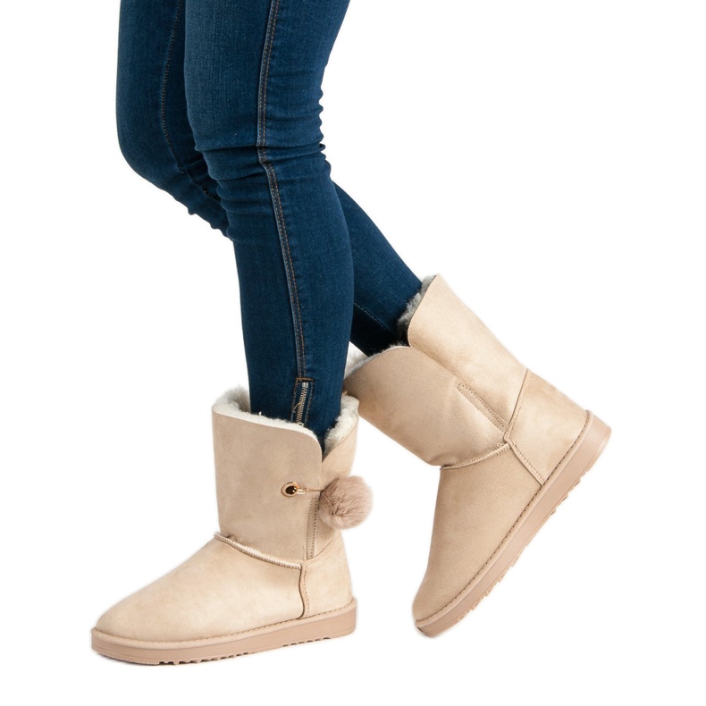 Mukluki med fårskinn brun 1