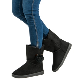 Mukluki med fårskinn svart 1