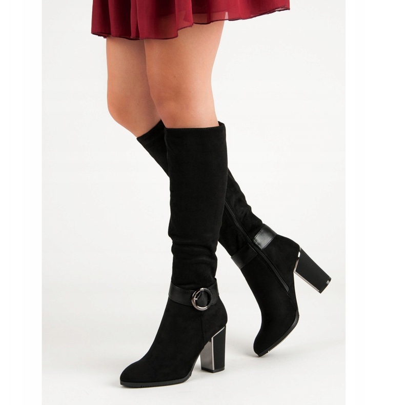 Super Me Eleganta stövlar på ett inlägg svart 1