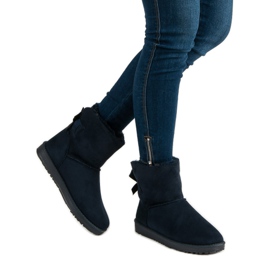 Queentina Marinblå mukluki med rosett 2