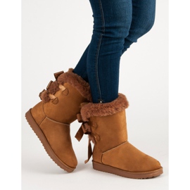 Hög Mukluki med rosetter brun 2