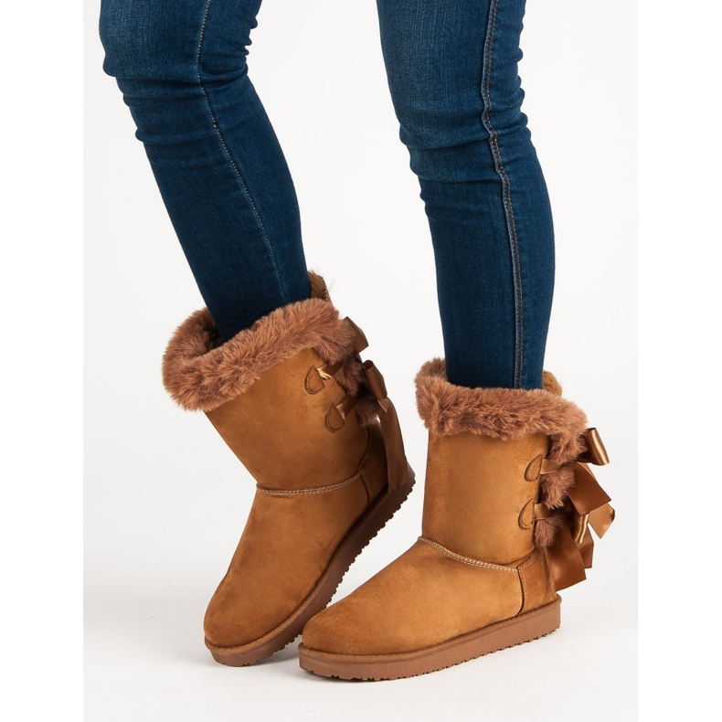 Hög Mukluki med rosetter brun 1