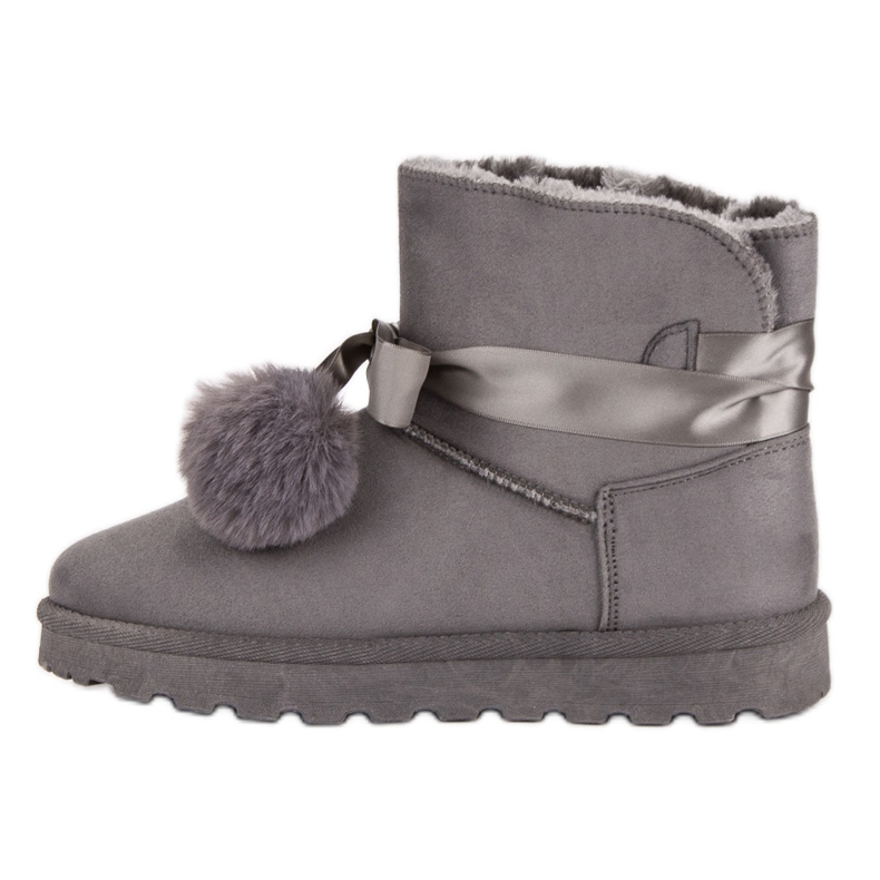 Grå Mukluki Med Pompons 1