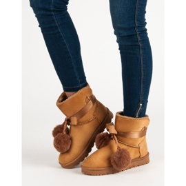 Kamel Mukluki med pomponger brun 1