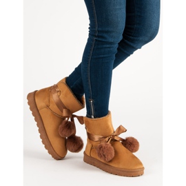 Kamel Mukluki med pomponger brun 2