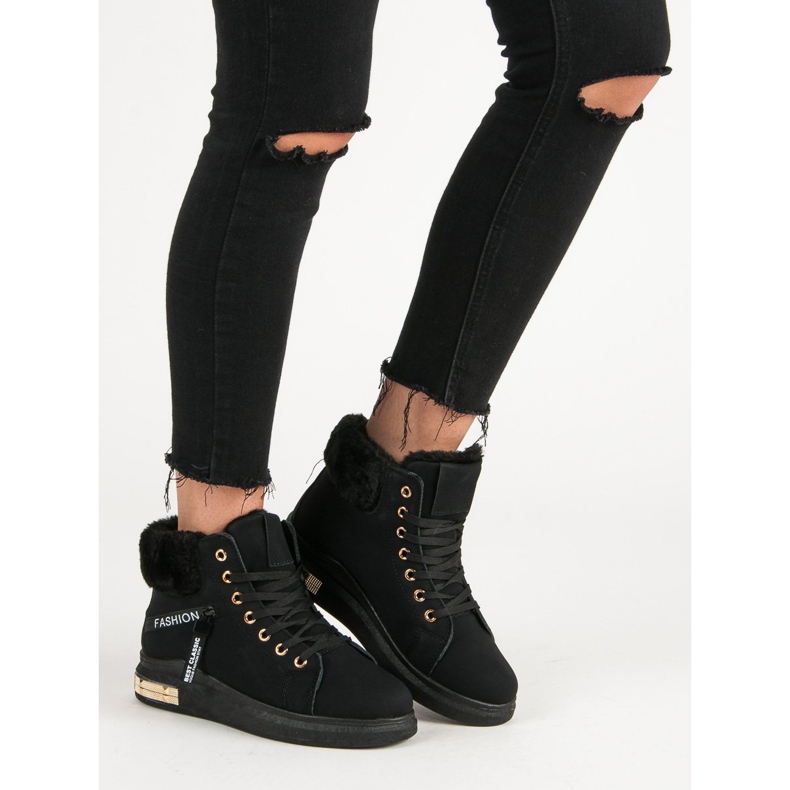 Isolerade höga sneakers svart 2