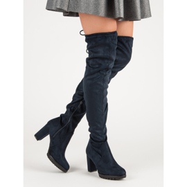SDS Mocka lårstövlar på plattformen blå 2