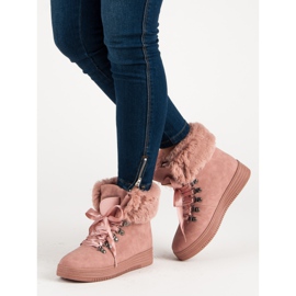 Rosa snöskor med päls 2
