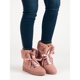 Rosa snöskor med päls 1