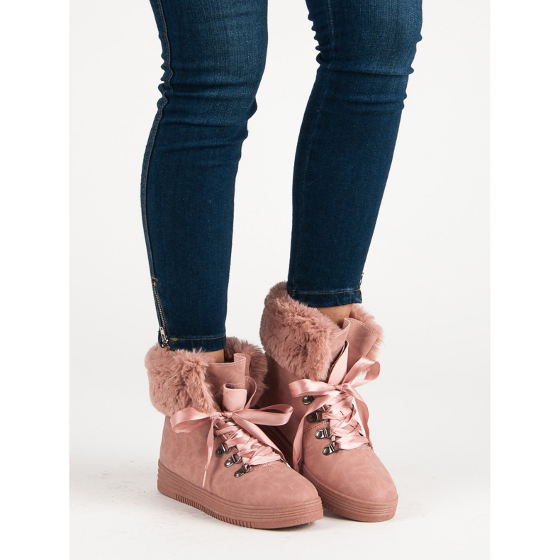 Rosa snöskor med päls 1