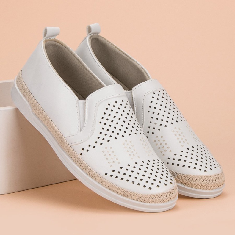 Openwork Slip On Sneakers vit 1