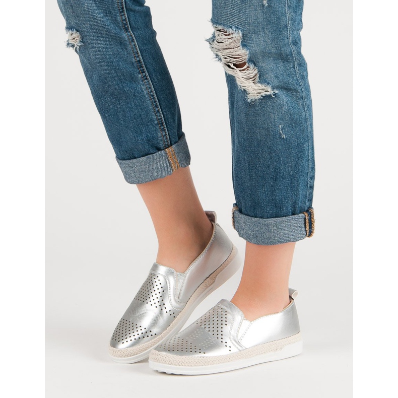 Openwork Slip On Sneakers grå 1