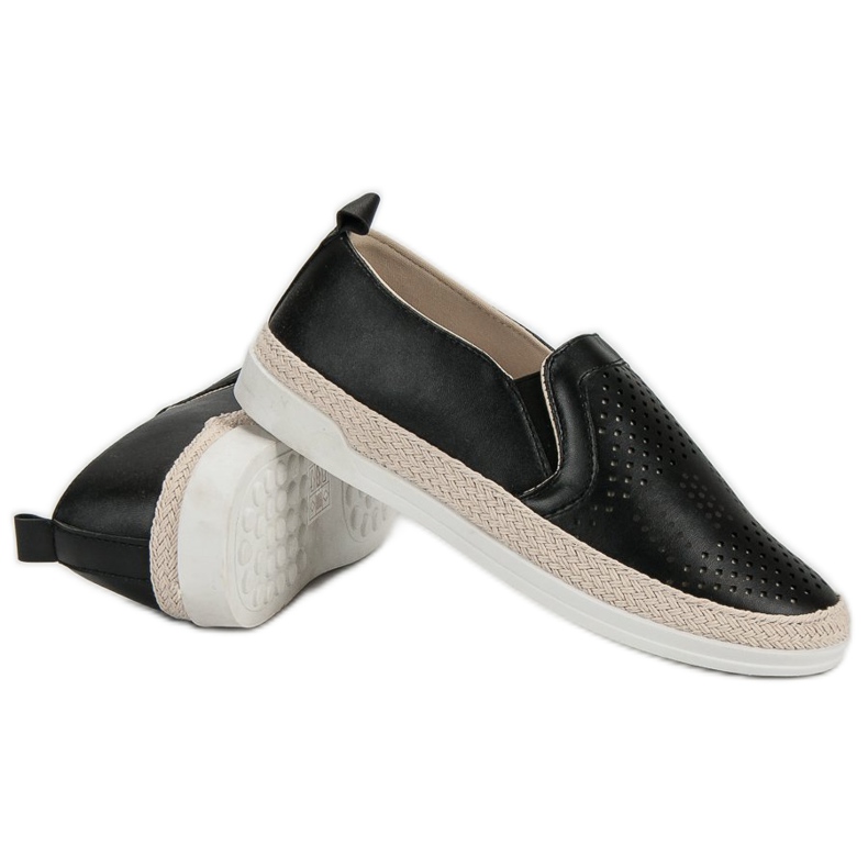 Openwork Slip On Sneakers svart 1
