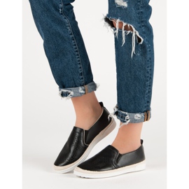 Openwork Slip On Sneakers svart 2