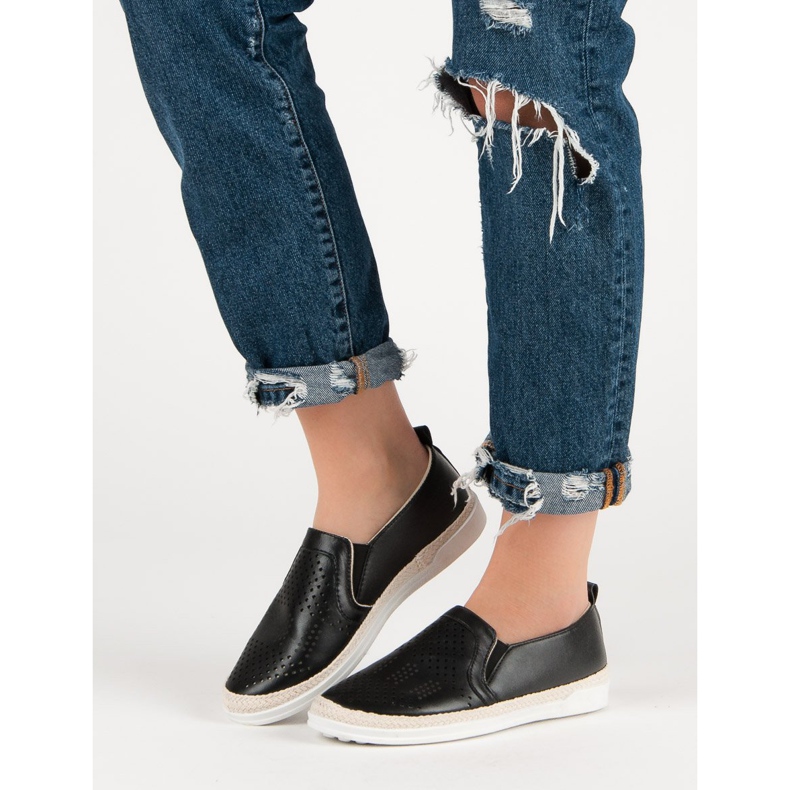 Openwork Slip On Sneakers svart 2