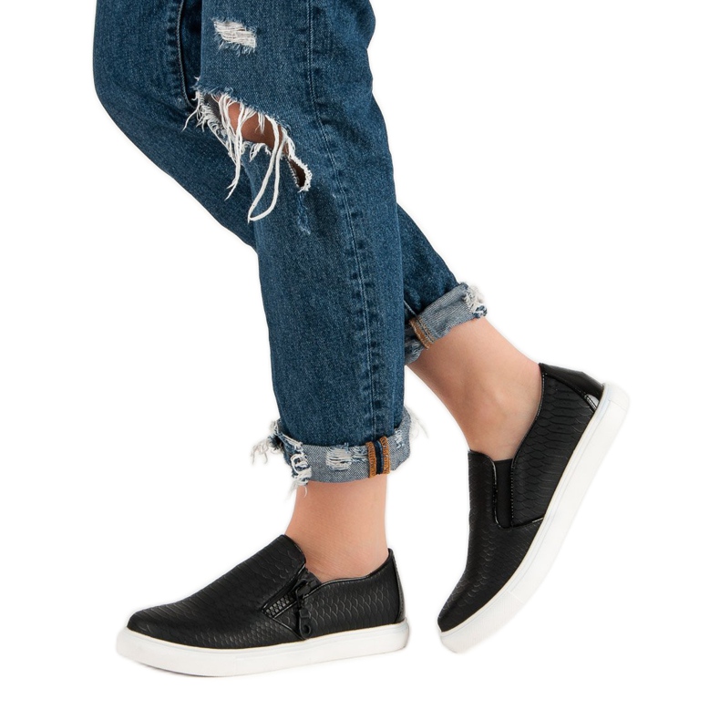 Svart Slip On Sneakers 1