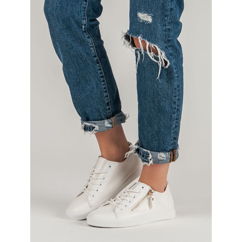 Knutna sneakers vit 1