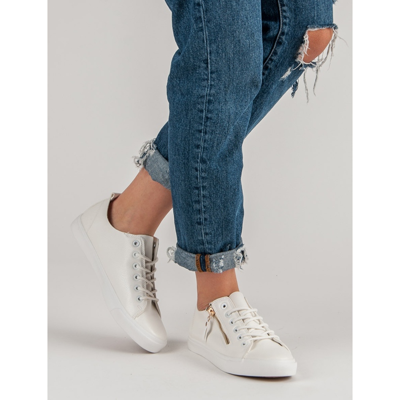 Knutna sneakers vit 2