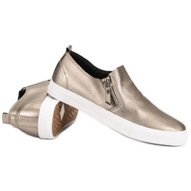 Sneakers med dragkedja gul 1