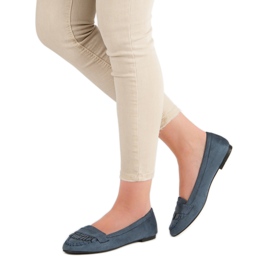 Small Swan Klassiska marinblå loafers 1