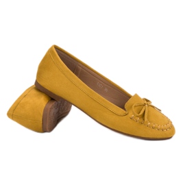 Small Swan Gula loafers med en rosett 1