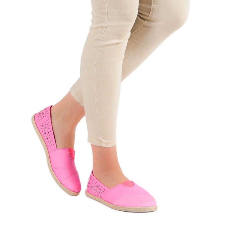 Espadrilles med jetplan rosa 2