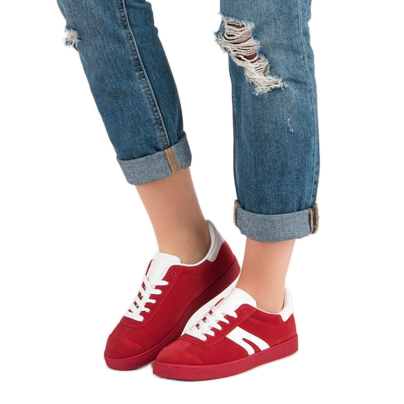 Mckeylor Mocka sneakers i mocka röd 1