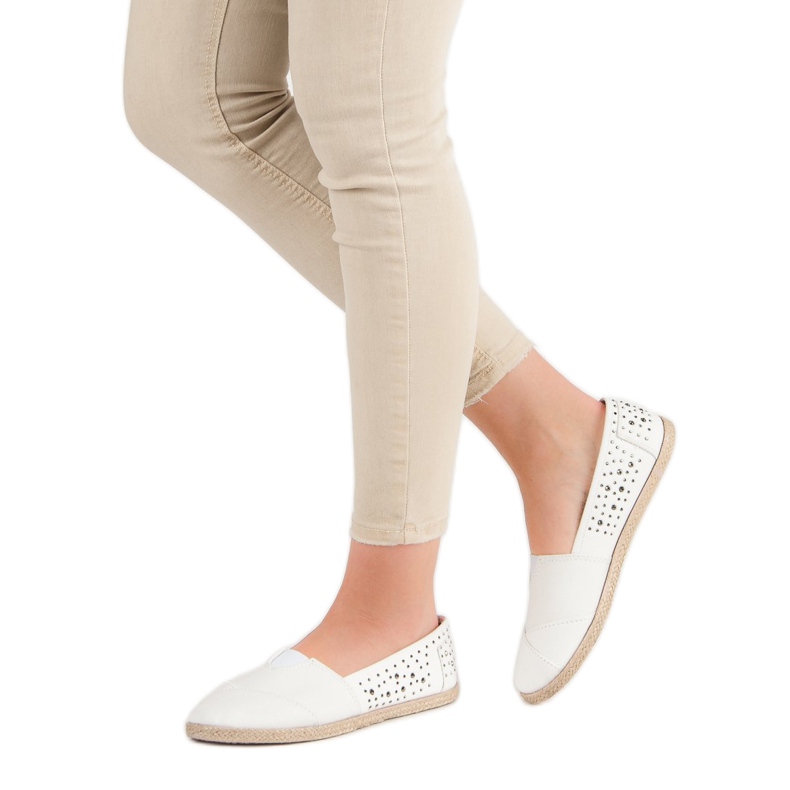 Espadrilles med jetplan vit 1