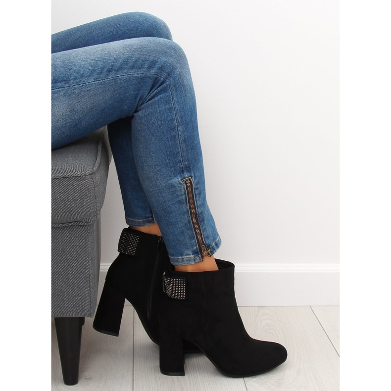 Svarta högklackade stövlar Z199 Svart 2