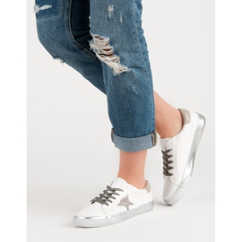 Snygga låga sneakers vit mångfärgad 1