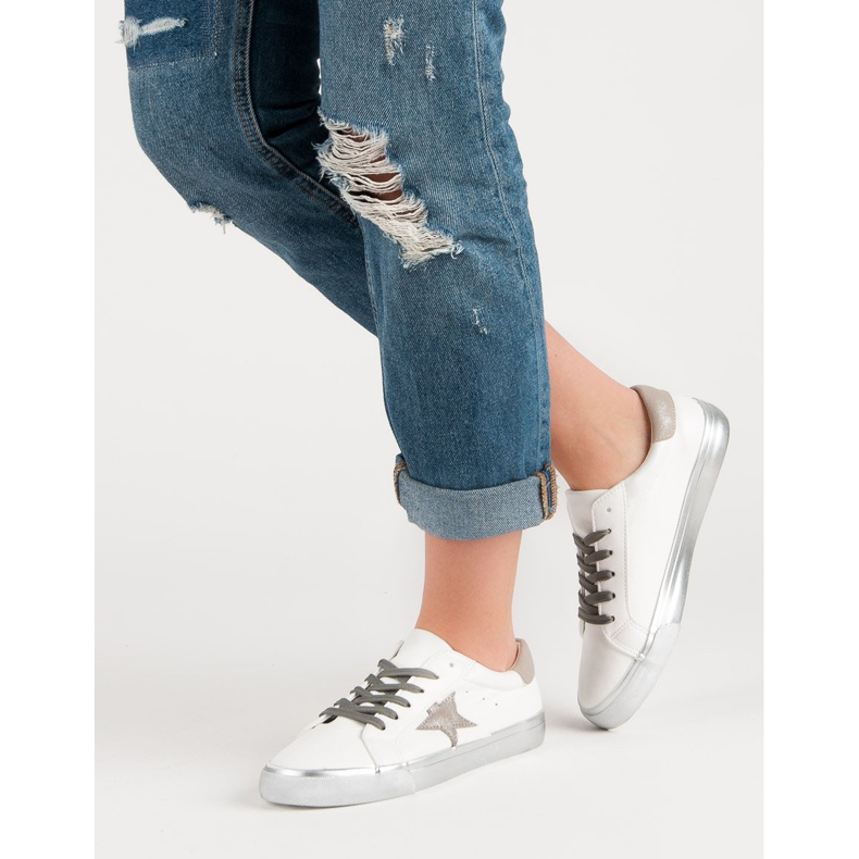 Snygga låga sneakers vit mångfärgad 1