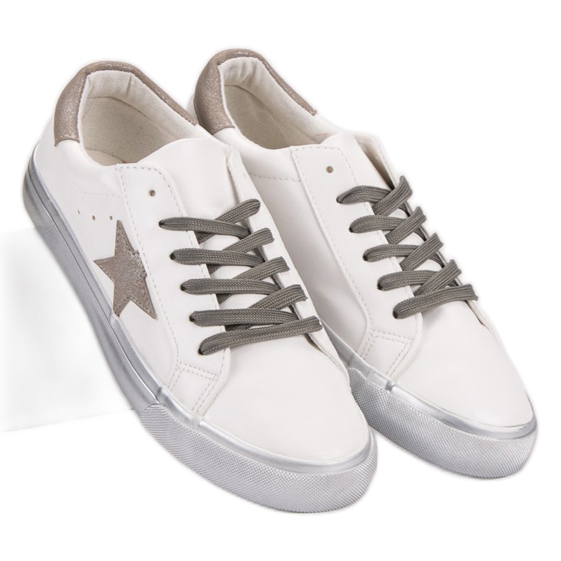 Snygga låga sneakers vit mångfärgad 2