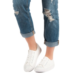 Sport Vita sneakers med kristaller 2